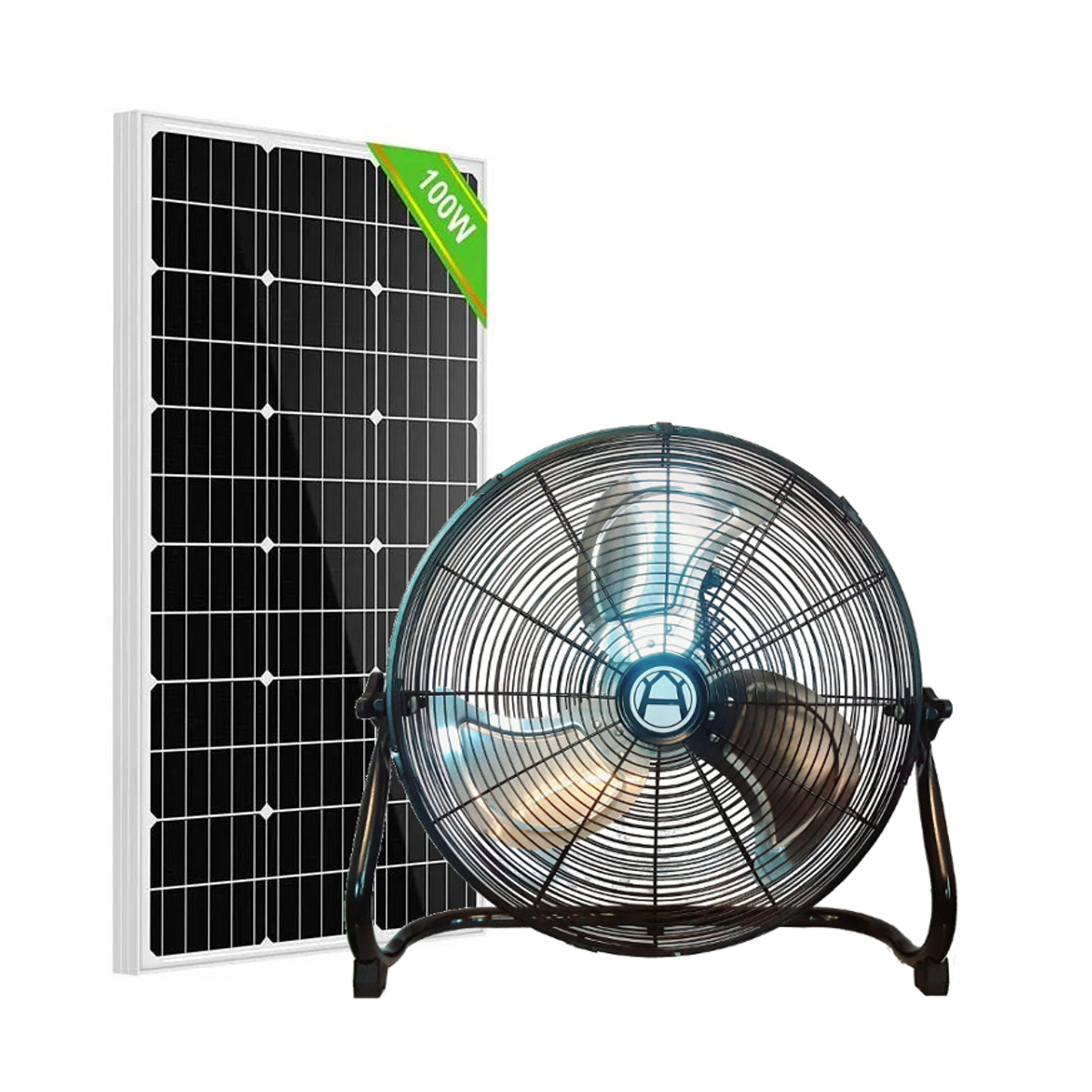 Solar Floor Fan Kit w/ 100W Panel